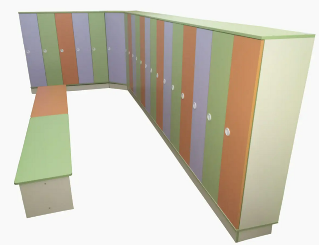 Шафа для роздягальні для початкових класів МЕБЛІ ГОСТ, 4-ти секційна (щдс4)